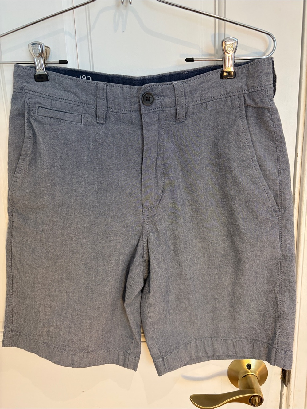 1901 Men's Light Gray Flat Front Chino Shorts